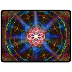 Mandala Pattern Kaleidoscope Fleece Blanket (large) 