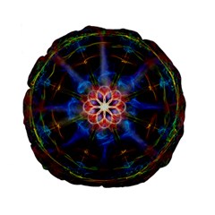 Mandala Pattern Kaleidoscope Standard 15  Premium Flano Round Cushions by Simbadda