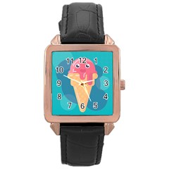 Vector Ice Rose Gold Leather Watch 