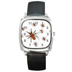 Insect Spider Wildlife Square Metal Watch