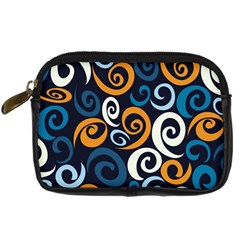 Colorful Curves Pattern Digital Camera Leather Case