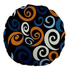 Colorful Curves Pattern Large 18  Premium Round Cushions