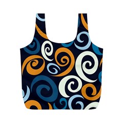 Colorful Curves Pattern Full Print Recycle Bag (m) by Vaneshart