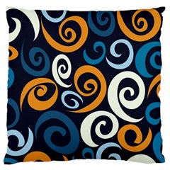 Colorful Curves Pattern Large Flano Cushion Case (one Side) by Vaneshart