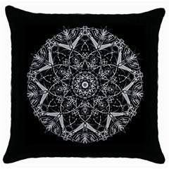 Black And White Pattern Monochrome Lighting Circle Neon Psychedelic Illustration Design Symmetry Throw Pillow Case (black)