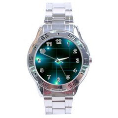 Light Shining Lighting Blue Night Stainless Steel Analogue Watch by Alisyart