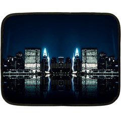 Night City Landscape Double Sided Fleece Blanket (mini)  by Vaneshart