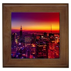 Buiding City Framed Tile