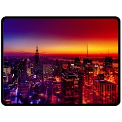 Buiding City Double Sided Fleece Blanket (large)  by Vaneshart