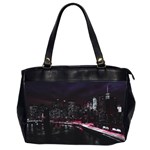 New York City Night Oversize Office Handbag (2 Sides) Front