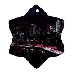 New York City Night Snowflake Ornament (two Sides)