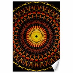 Spiral Pattern Circle Neon Psychedelic Illustration Design Symmetry Shape Mandala Canvas 24  X 36 