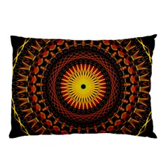 Spiral Pattern Circle Neon Psychedelic Illustration Design Symmetry Shape Mandala Pillow Case (two Sides)