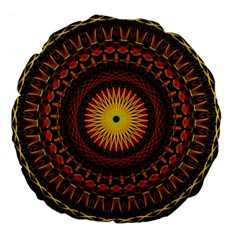 Spiral Pattern Circle Neon Psychedelic Illustration Design Symmetry Shape Mandala Large 18  Premium Flano Round Cushions