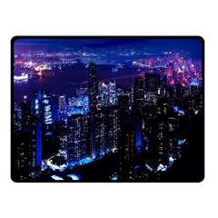 Night City Dark Double Sided Fleece Blanket (small) 