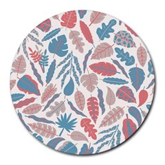 Leaves Art Pattern Round Mousepads