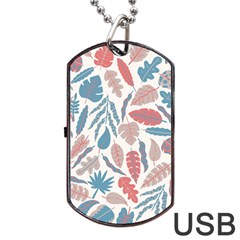 Leaves Art Pattern Dog Tag Usb Flash (one Side) by Vaneshart