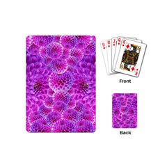 Nature Blossom Plant Flower Purple Petal Bloom Pattern Pollen Pink Flora Flowers Dahlia Design Beaut Playing Cards Single Design (mini) by Vaneshart