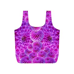 Nature Blossom Plant Flower Purple Petal Bloom Pattern Pollen Pink Flora Flowers Dahlia Design Beaut Full Print Recycle Bag (s)