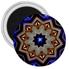 Light Abstract Structure Star Pattern Toy Circle Christmas Decoration Background Design Symmetry 3  Magnets