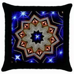 Light Abstract Structure Star Pattern Toy Circle Christmas Decoration Background Design Symmetry Throw Pillow Case (black)