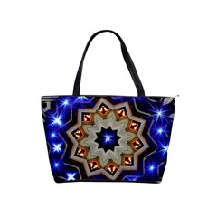 Light Abstract Structure Star Pattern Toy Circle Christmas Decoration Background Design Symmetry Classic Shoulder Handbag by Vaneshart