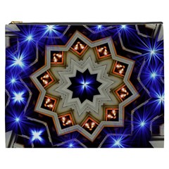 Light Abstract Structure Star Pattern Toy Circle Christmas Decoration Background Design Symmetry Cosmetic Bag (xxxl)