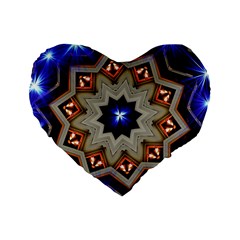 Light Abstract Structure Star Pattern Toy Circle Christmas Decoration Background Design Symmetry Standard 16  Premium Flano Heart Shape Cushions