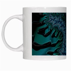 Creative Wing Abstract Texture River Stream Pattern Green Geometric Artistic Blue Art Aqua Turquoise White Mugs