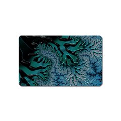 Creative Wing Abstract Texture River Stream Pattern Green Geometric Artistic Blue Art Aqua Turquoise Magnet (name Card) by Vaneshart