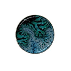 Creative Wing Abstract Texture River Stream Pattern Green Geometric Artistic Blue Art Aqua Turquoise Hat Clip Ball Marker (4 Pack) by Vaneshart