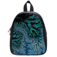 Creative Wing Abstract Texture River Stream Pattern Green Geometric Artistic Blue Art Aqua Turquoise School Bag (small) by Vaneshart
