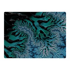 Creative Wing Abstract Texture River Stream Pattern Green Geometric Artistic Blue Art Aqua Turquoise Double Sided Flano Blanket (mini)  by Vaneshart