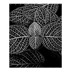 Black And White Plant Leaf Flower Pattern Line Black Monochrome Material Circle Spider Web Design Shower Curtain 60  X 72  (medium) 