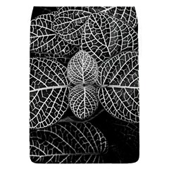 Black And White Plant Leaf Flower Pattern Line Black Monochrome Material Circle Spider Web Design Removable Flap Cover (l)