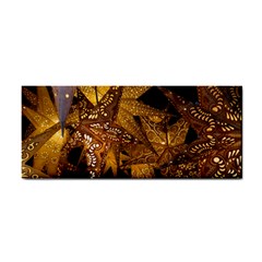 Star Decoration Christmas Christmas Decoration Symmetry Christmas Lights Fractal Art Luminous Stars Hand Towel by Vaneshart