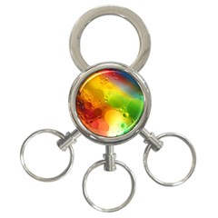 Abstract Sunlight Flower Reflection Color Macro Floating Yellow Circle Macro Photography Spheres Oil 3-ring Key Chain