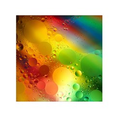 Abstract Sunlight Flower Reflection Color Macro Floating Yellow Circle Macro Photography Spheres Oil Small Satin Scarf (square) by Vaneshart