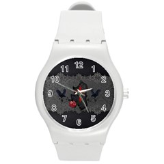The Crows With Cross Round Plastic Sport Watch (m) by FantasyWorld7