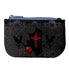 The Crows With Cross Large Coin Purse by FantasyWorld7