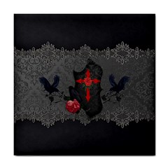 The Crows With Cross Tile Coaster