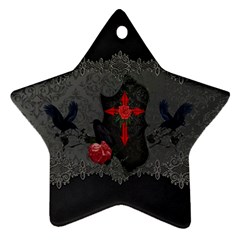 The Crows With Cross Star Ornament (Two Sides)