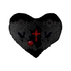 The Crows With Cross Standard 16  Premium Heart Shape Cushions