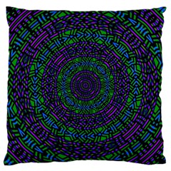 Texture Pattern Line Colorful Circle Art Background Design Decorative Symmetry Style Shape  Large Cushion Case (one Side) by Vaneshart