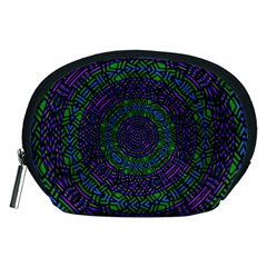 Texture Pattern Line Colorful Circle Art Background Design Decorative Symmetry Style Shape  Accessory Pouch (medium) by Vaneshart