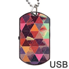 Geometric Pattern Art Dog Tag Usb Flash (one Side)