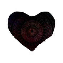 Mandala Fractal Pattern Standard 16  Premium Heart Shape Cushions