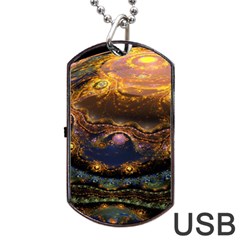 Fractal Cg Computer Graphics Sphere Fractal Art Water Organism Macro Photography Art Space Earth  Dog Tag Usb Flash (one Side)
