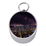 Light Sky Skyline Night Star Milky Way Cosmos Spiral City Skyscraper Urban Cityscape Dark San Franci Mini Silver Compasses Front