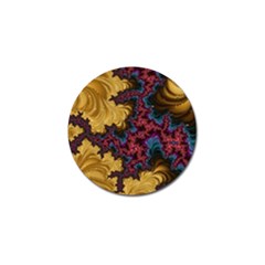 Creative Abstract Structure Texture Flower Pattern Black Material Textile Art Colors Design  Golf Ball Marker